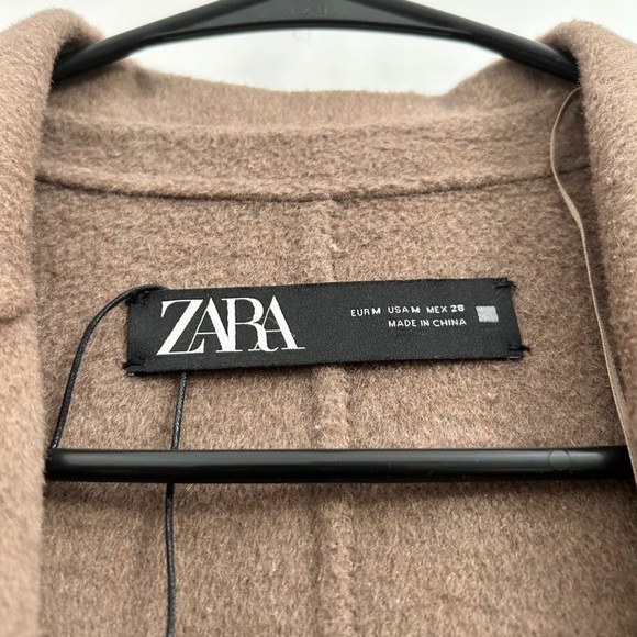 Zara Brown Longline Coat with belt - Picture 3 of 3